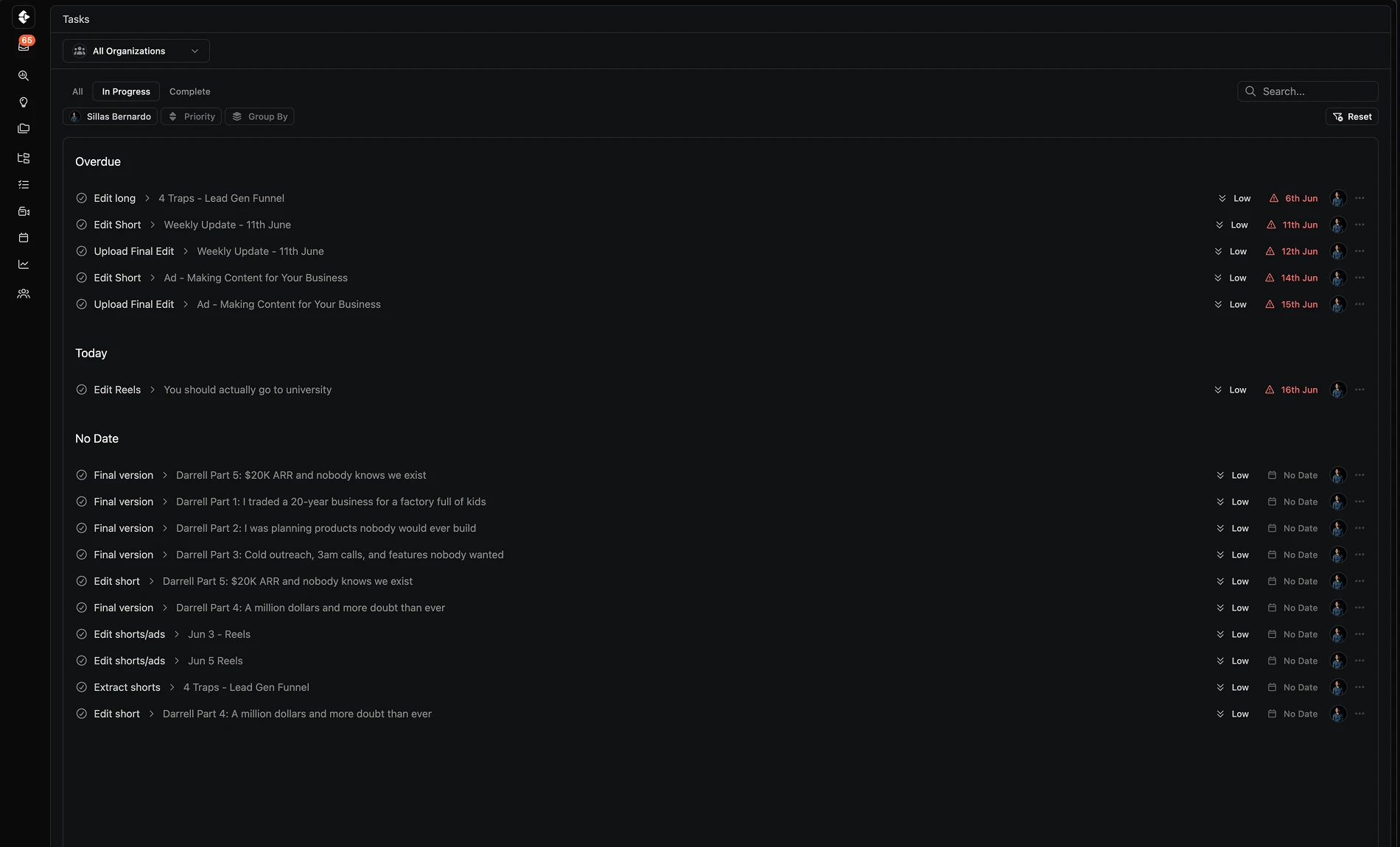 Daily Progress inside Clipflow